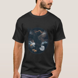 Bald Eagle Flying Across Mountains Forest American T-Shirt