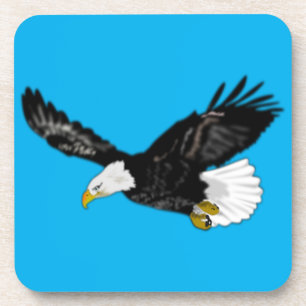 Bald Eagle Flying Blue Coaster - Your Color