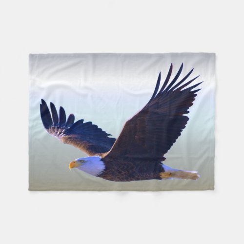 Bald Eagle Flying Fleece Blanket