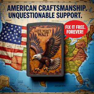 Bald Eagle Flying High Relief Wings Zippo Lighter