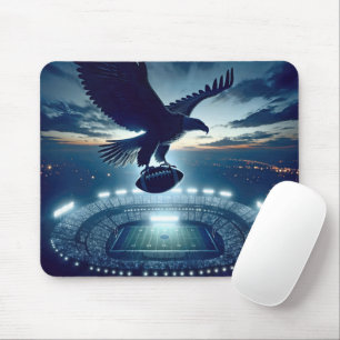 Bald Eagle Flying Over a Football Stadium Mouse Pad