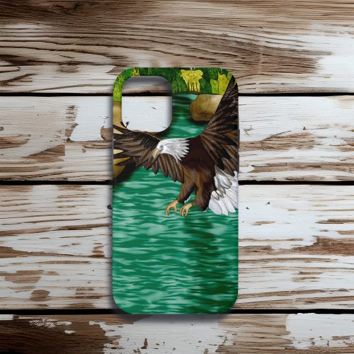 Bald Eagle Flying Over River and Mountains iPhone 12 Mini Case