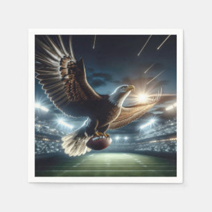 Bald Eagle Flying with a Football Napkins