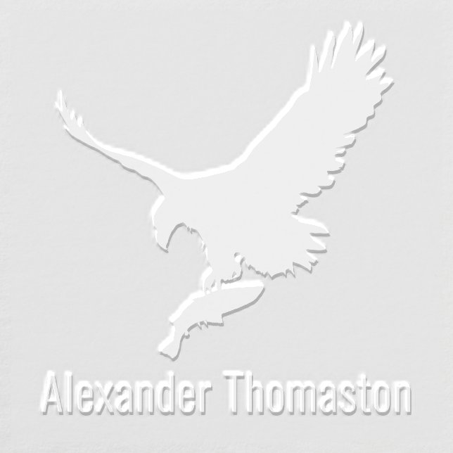 Bald Eagle Flying with Prey Silhouette #2 Name Embosser (Design)