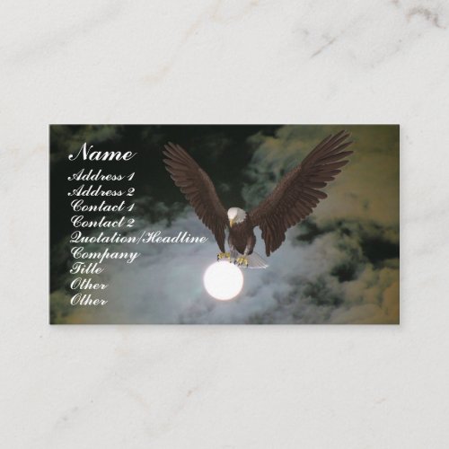 Bald Eagle Full Moon Fantasy Business Card