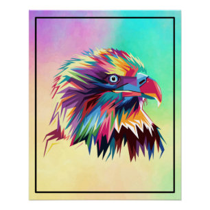 Bald Eagle Geometric Prismatic Design-80590 Poster