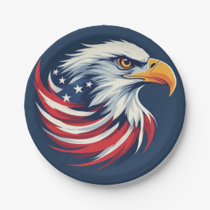 Bald Eagle Gift for Him – USA Patriotic Artwork Paper Plates