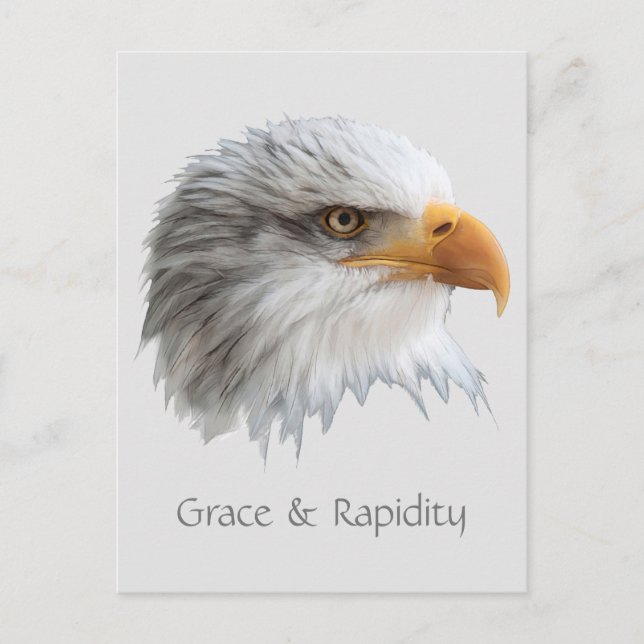 Bald Eagle Grace & Rapidity customizable Postcard (Front)