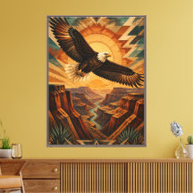 Bald Eagle Grand Canyon Sunset Southwestern Geomet