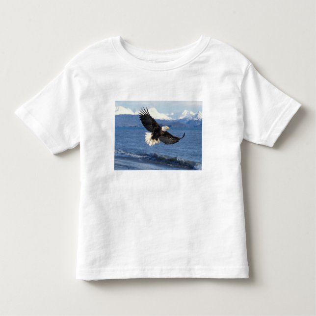 bald eagle, Haliaeetus leuccocephalus, in flight Toddler T-shirt (Front)