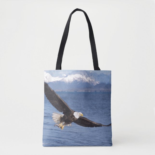 bald eagle, Haliaeetus leucocephalus, in flight 4 Tote Bag (Front)