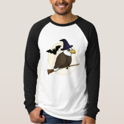 Halloween Bald Eagle Men's Canvas Long Sleeve Raglan T-Shirt