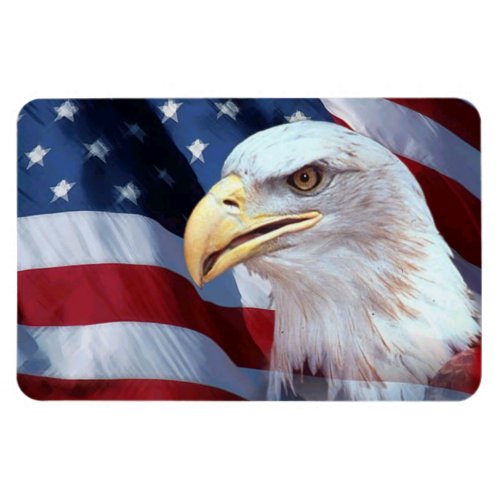 bald Eagle head American flag Fourth of July Magnet