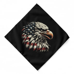 Bald Eagle Head American Flag USA Patriotic Men Wo Bandana