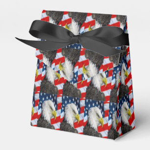Bald Eagle head and a American flag Favor Boxes