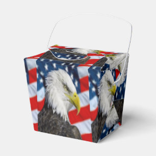 Bald Eagle head and a American flag Favor Boxes