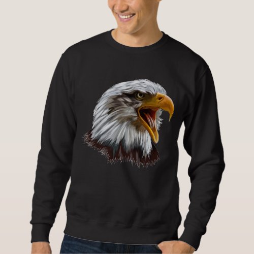 Bald Eagle Head Birdwatching Fan Sweatshirt