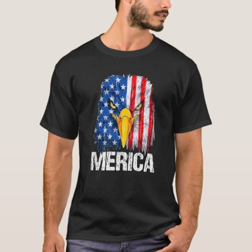 Bald Eagle Head  Face Merica American Usa Flag 4t T_Shirt
