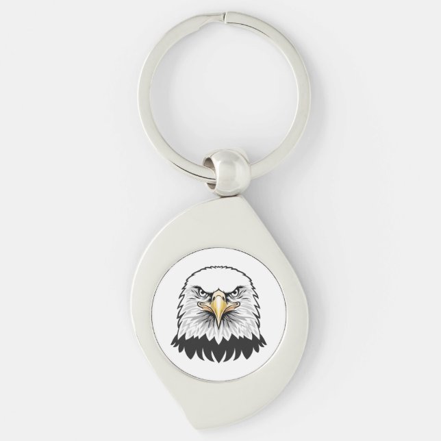 Bald eagle head keychain (Front)