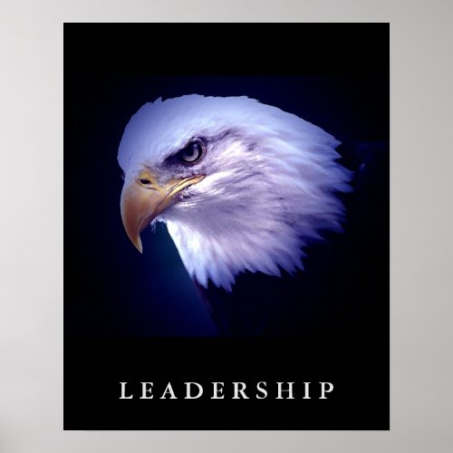 Bald Eagle Head Motivational Leadership Art Poster