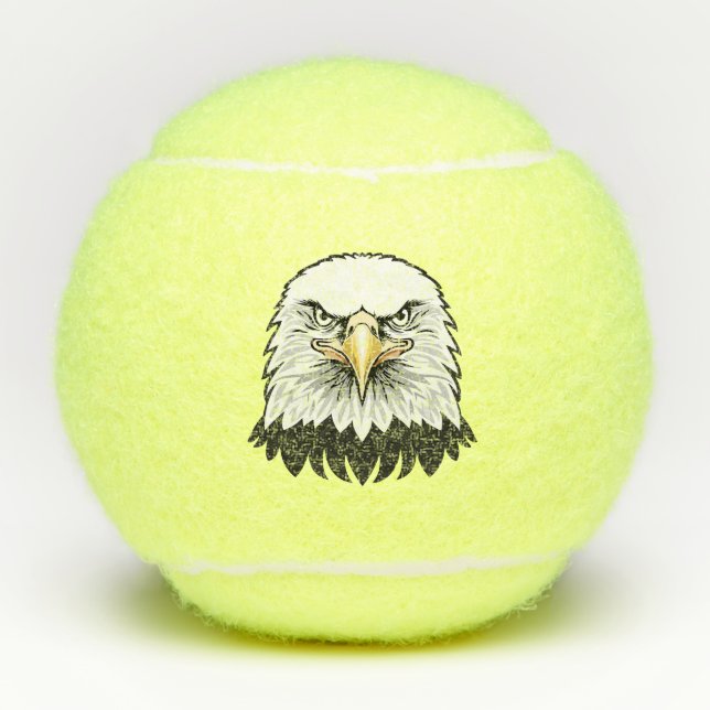Bald eagle head tennis balls (Front)