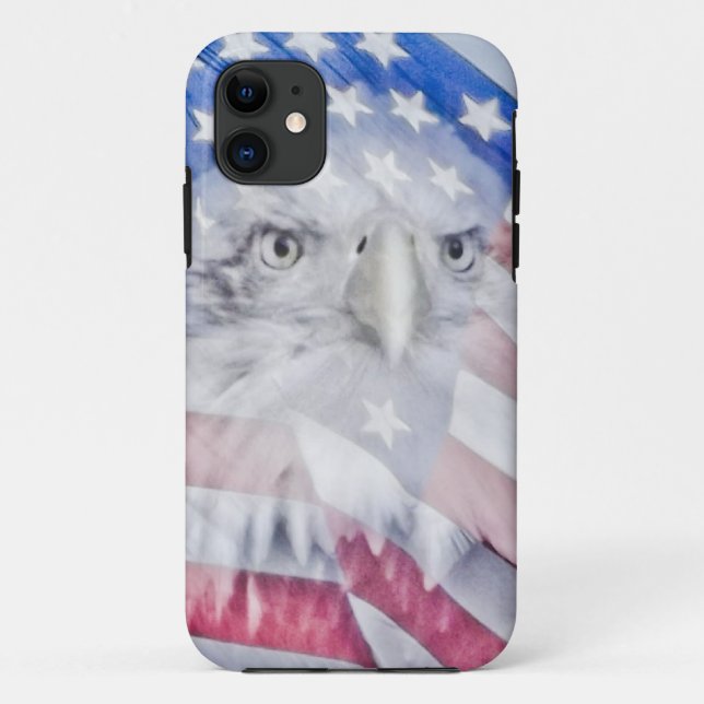 Bald Eagle Head & the American Flag I Case-Mate iPhone Case (Back)