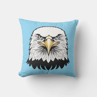 Bald eagle head throw pillow