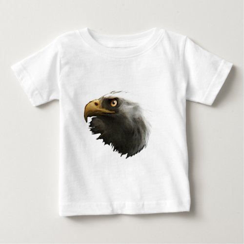 Bald Eagle Head Wildlife Art Portrait Baby T_Shirt