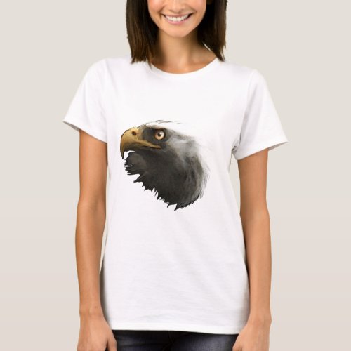 Bald Eagle Head Wildlife Art Portrait T_Shirt