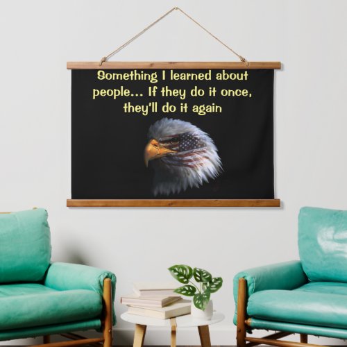 Bald Eagle head with a American flag on his face  Hanging Tapestry