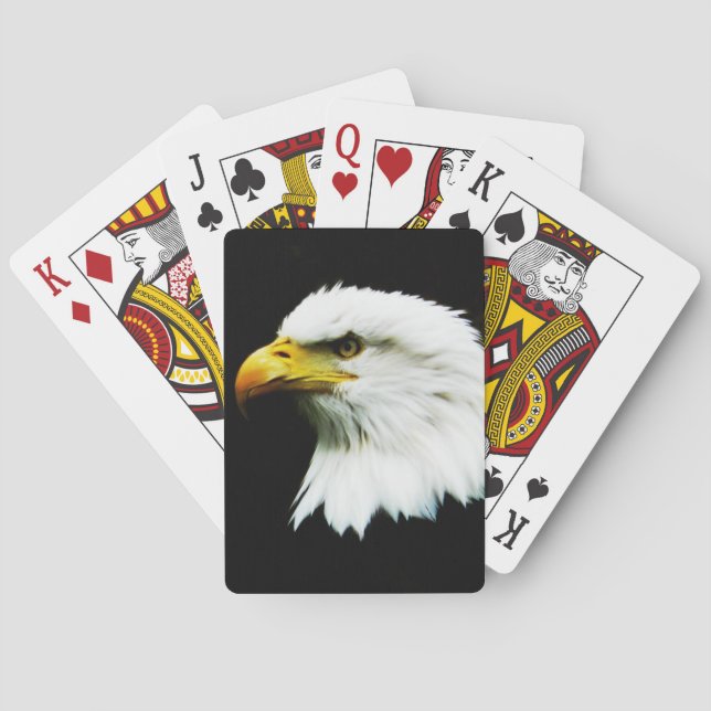 Bald Eagle Headshot Photo Poker Cards (Back)