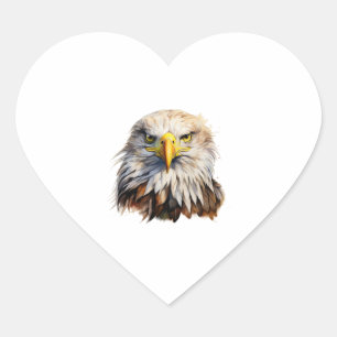 Bald Eagle Heart Sticker