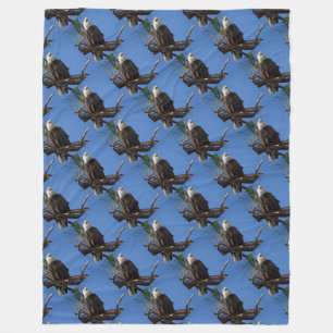 bald eagle honor troops USA American patriotic art Fleece Blanket
