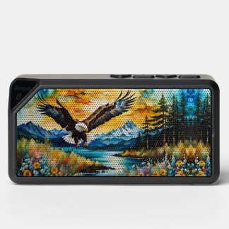 Bald Eagle Hunting in wildflowers Bluetooth Speaker