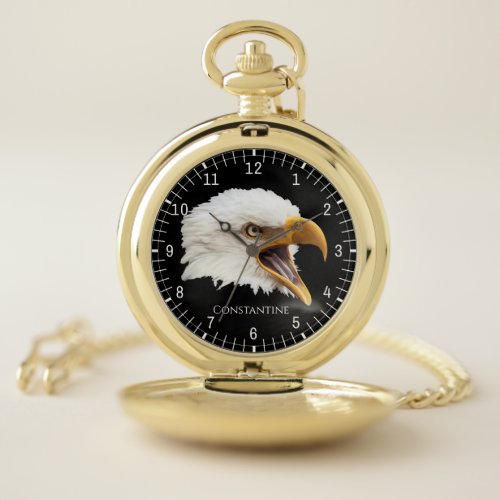 Bald Eagle impressive customizable Pocket Watch