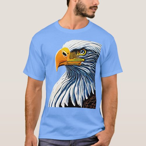 Bald Eagle imprint american bird animal head art m T_Shirt