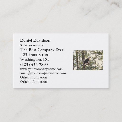 Customizable Bald Eagle in a Tree Business Card Template