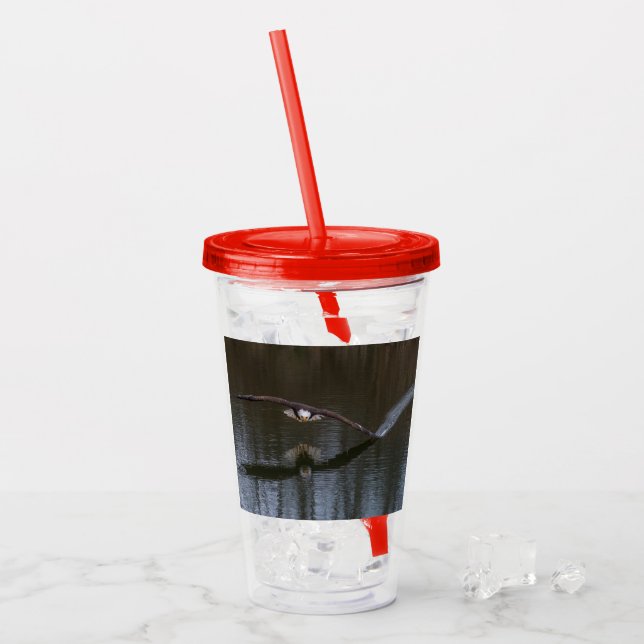 Bald Eagle in Flight Acrylic Tumbler (Front Ice)