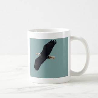 bald eagle in flight coffee mug