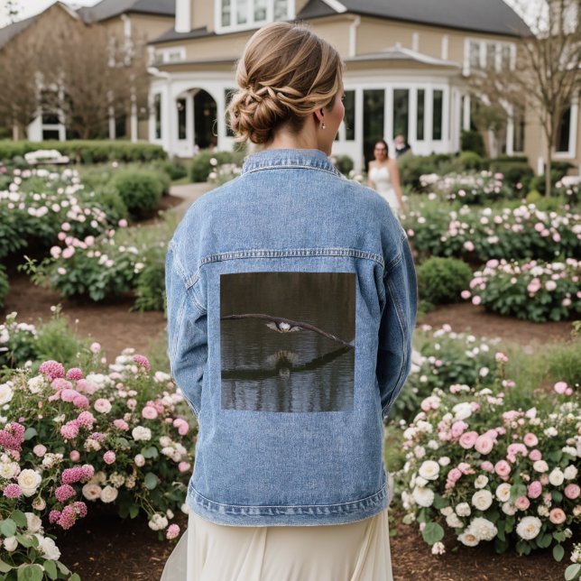 Bald Eagle in Flight Denim Jacket (Wedding Back)