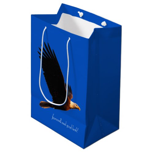 Bald Eagle in Flight Farewell and Good Luck Medium Gift Bag