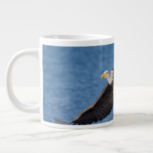 Bald eagle in flight giant coffee mug