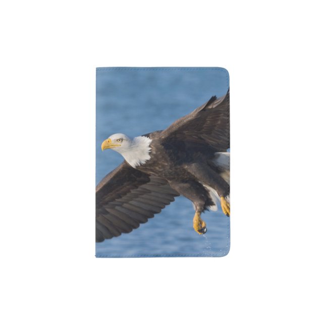 Bald eagle in flight passport holder (Front)