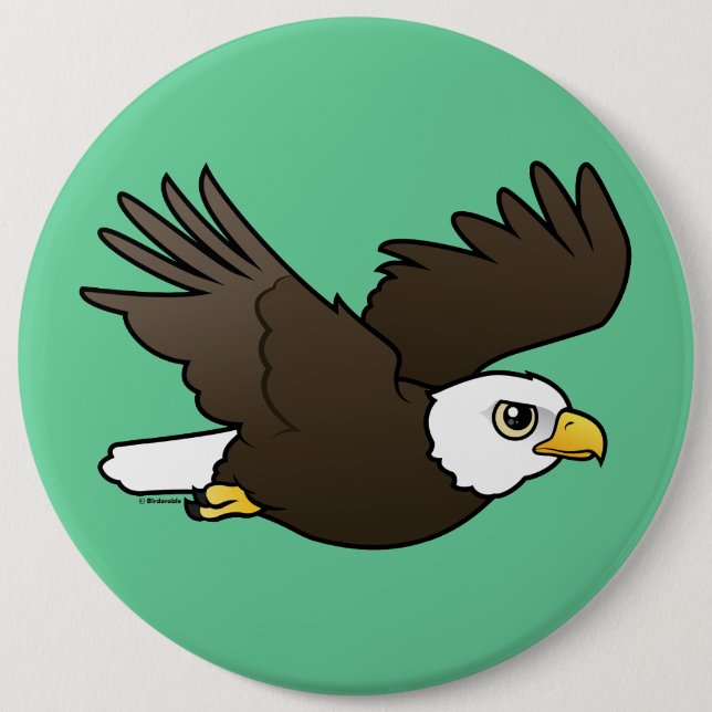 Bald Eagle in flight Pinback Button (Front)