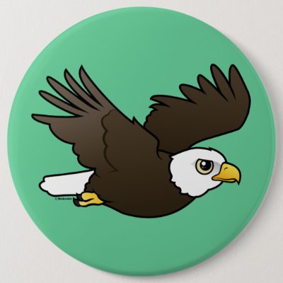 Bald Eagle in flight Pinback Button