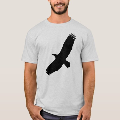 Bald Eagle in Silhouette Black Graphic T_Shirt