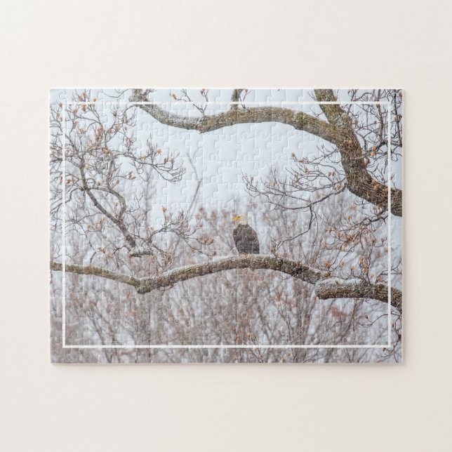 Bald Eagle In Snow Jigsaw Puzzle (Horizontal)