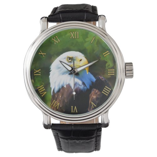 Bald Eagle in Sunlight Wildlife Painting Watch
