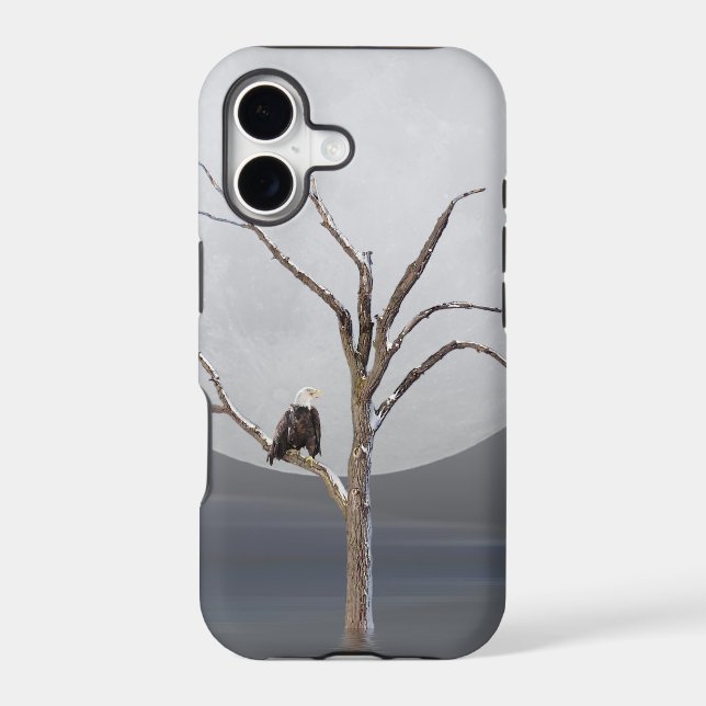 Bald Eagle in tree Iphone Case (Back)