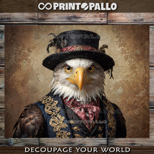 Bald Eagle in Victorian dress Tissue Paper